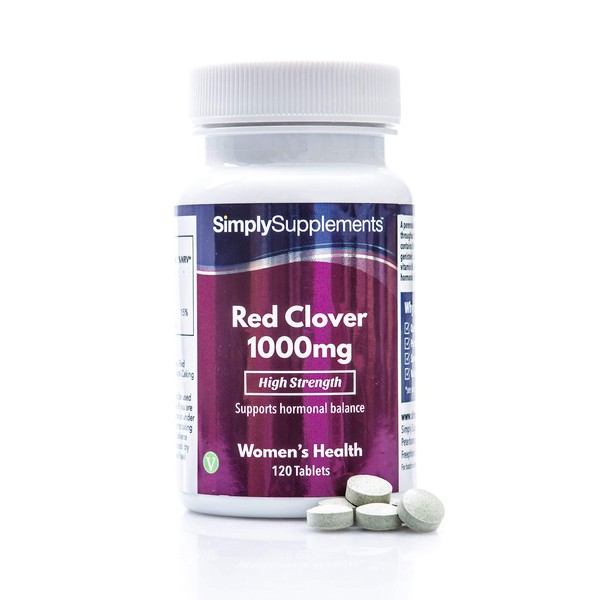 Red Clover Tablets 1000mg | High Strength Isoflavone Supplement | 120 Tablets | Manufactured in The UK