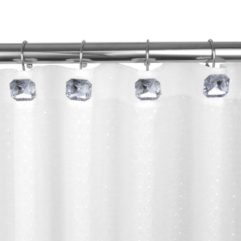 EleCharm 12PCS Decorative Crystal Shower Curtain Hooks,Stainless Steel Rust Resistant