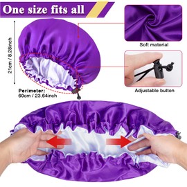 Pack of 2 Satin Bonnet, Sleep Cap, Silk Double Layer Sleep Cap, Silk Bonnet Sleep Cap, Adjustable Satin Hair Cap for Girls, Ladies, Protects Hair