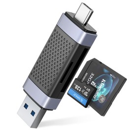 SD Card Reader, ORICO USB 2.0 Card Adapter Portable 2 Slots for TF SD Micro SD for MacOS Windows Linux PC Laptop Smartphone