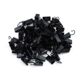 yueton 60pcs Black Metal Hook Clips Hanging Curtain Clip Hanger