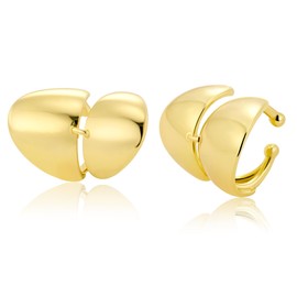 ALEXCRAFT Chunky Ear Cuff Ear Cuff Gold Silver Waterproof Non-Piercing Fake Clips Clip On Earrings for Women Girlfriend Mum