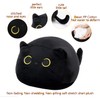 SteasMotai 15.7" 3D Black Cat Plush Toy Pillow, Soft Kawaii