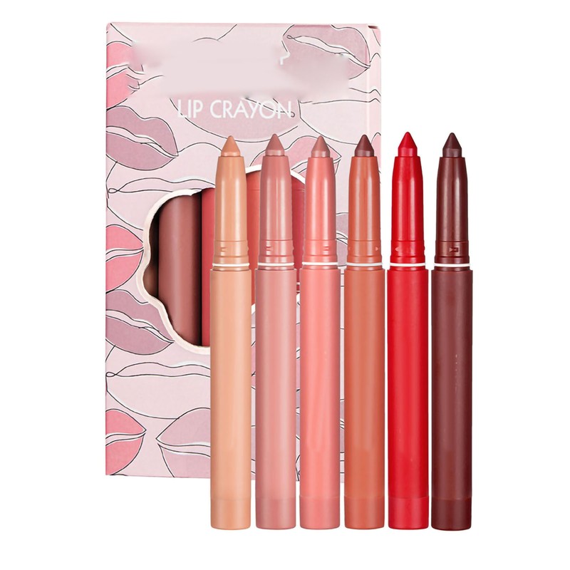 6 Colors Matte Crayon Lipstick Lipstick Makeup Lipstick Set Waterproof