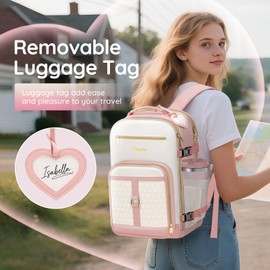 Taygeer Kids Travel Backpack, TSA United Airlines Personal Item Bag 17x10x9 Backpack with Luggage Tags & Water Bottle Pocket, 9x10x17 Inches Airline Personal Item Bags for Women Teens Girls, Pink