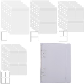 A5 6 Ring Binder Cover with 20 PCS Various Grids Pockets for Dies and Stamp Sotorage 6 Hole Planner Pages Refill Insert Die Storage Book Binder Page Protectors Pockets