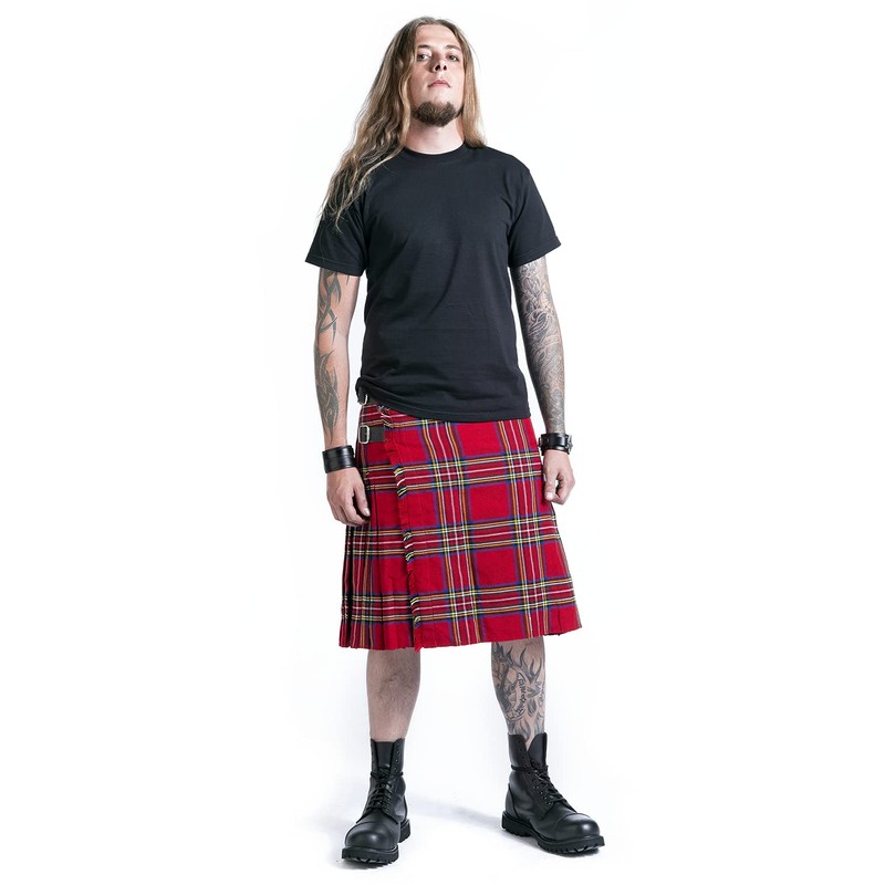 Black Premium by EMP Men's Red Plaid Kilt, red