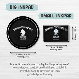Baby Hand and Footprint Kit by Forever Fun Times | Get Hundreds of Detailed Prints with One Baby Safe Ink Pad | Easy to Clean, and Works with Any Paper or Card | Clean and Safe (Small Black)