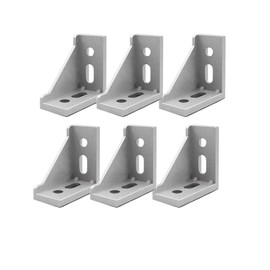 Right Angle Brackets, Lokatall 6Pcs Corner Bracket L Shape Joint Brace Fastener 90 Degree Corner Connector 3060 Aluminum Extrusion Profile Hardware for DIY Projects Firmly Fix Profiles, 58x29x58mm