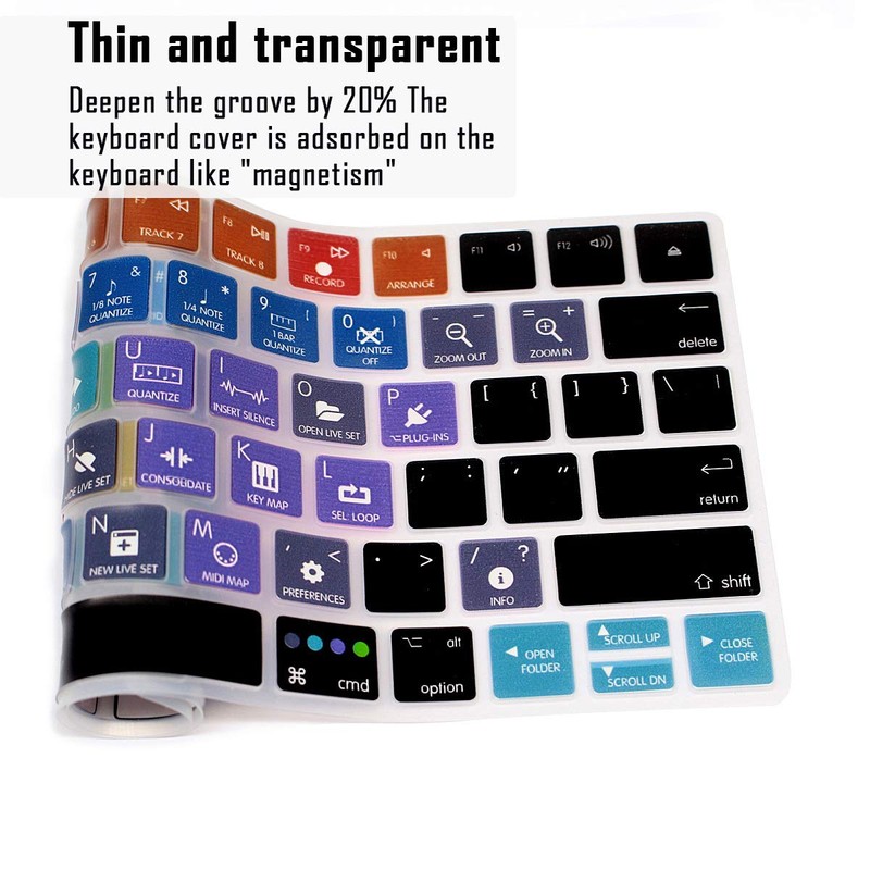 MMDW English Silicone Ableton Live Shortcuts Hotkey Keyboard Cover Skin