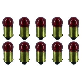 CEC Industries #53R (Red) Bulbs, 14.4 V, 1.728 W, BA9s Base, G-3.5 shape (Box of 10)