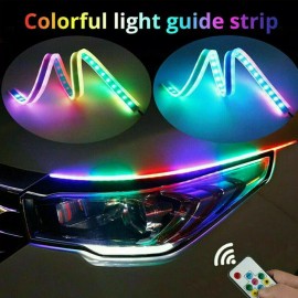 Signal 2x LED 60cm Light Sequential Flexible Turn Signal Strip For Car Motors Headlight - RGB Include Remote Control