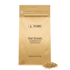 PURE ORIGINAL INGREDIENTS Oat Groats, Whole, Uncut & Hulless, High in Protein, Oat Kernels (5 Pound)