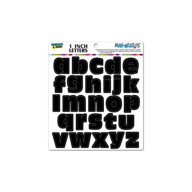 Alphabet Letters Lowercase Black MAG-NEATO'S(TM) Novelty Gift Locker Refrigerator Vinyl