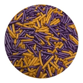 NCS Pearl Purple and Gold Jimmies Edible Sprinkles, 8 ounces - Great for Cupcakes, Cookies, Cakes, Cakes Pops, Donuts