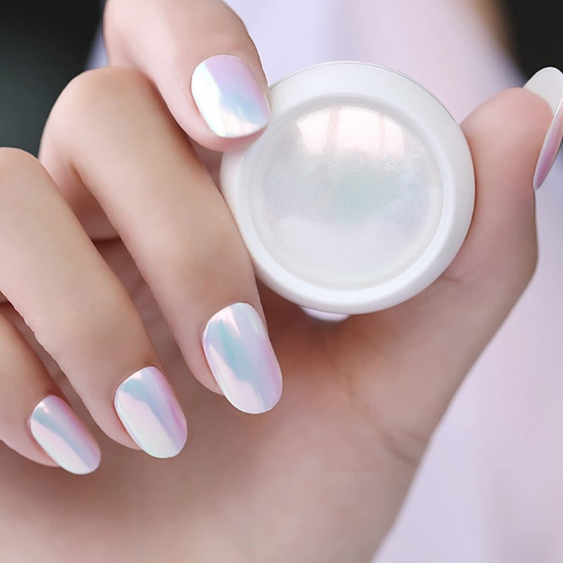 ANGGREK Polvo Holográfico para Uñas Aurora, Polvo con Efecto Espejo