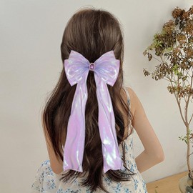 BUNNY LULU Elegant Hair Bow Set Sweet Styles with Crystal and Pearl Accents Fashion Hair Clips for Girls (White/Pink/Lavender)