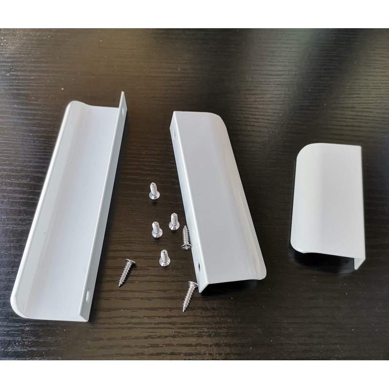 6 Pack Finger Edge Pull Furniture Drawer Handles Bright White