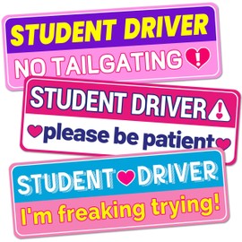 Decoeco Teen Driver Magnet Sticker: Funny Learner Driver Safety - 3 Pack Car Magnets - 10" x 3.5"