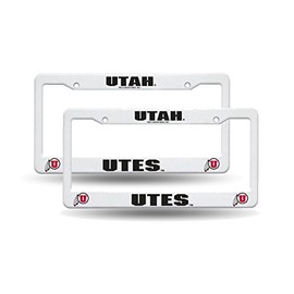 Utah Runnin' Utes Raised Letter Plastic License Plate Frame - Set of Two Frames