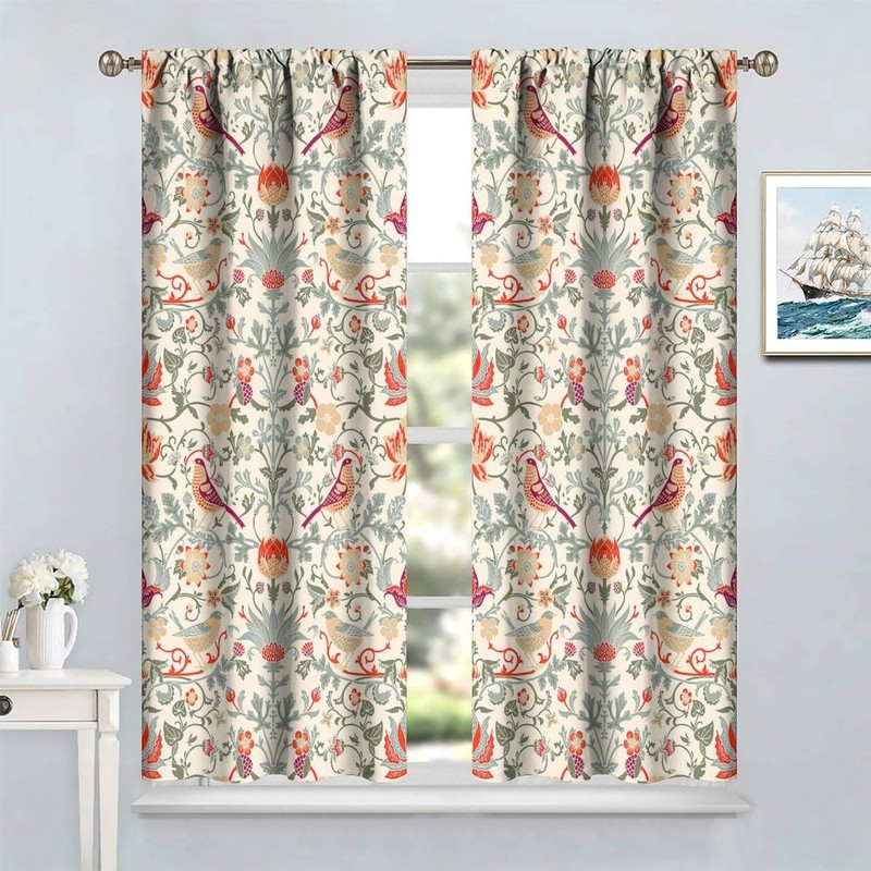 XBDDZSW - Cortinas bohemias de William Morris estilo retro, diseño