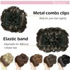 REOU Short Mess Curly Dish Bun Hair Extension Scrunchy Bun