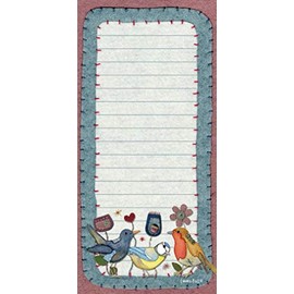 Emma Ball Magnetic Slim Notepad - Stitched Birdies