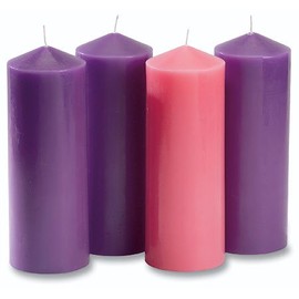 Purple Advent Pillar Candle Set