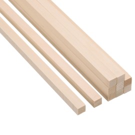 PATIKIL 10 Pcs 10mm Dowel Rod Wood Sticks 12" Length Square Wood Dowel Unfinished Hardwood Sticks for Craft DIY Supplies
