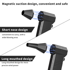 Compressed Air Duster 130000RPM Electric Air Duster Knob Adjustment Gear Rechargeable Cordless Jet Air Blower Turbo Fan for Computer Keyboard Outdoors Car Home