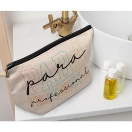 AYXVT Para Professional Gifts Makeup Bag, Gifts for Paraprofessionals Cosmetic Bag, Thank You Gifts for Paraeducators Teacher Assistant, Appreciate Gifts for Paraprofessional Makeup Pouch Zipper Pouch