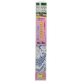 Meiwa Gravure ML-3003 Glass Film Window Lace, Watermark Flower Pattern, Width 35.4 x Length 11.8 inches (90 x 30 cm), White