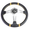 Auto Dynasty Aluminum Frame Vinyl Leather Cover 350mm 6-Bolt Steering