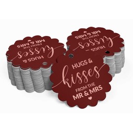 Inkdotpot Pack Of 50 Hugs & Kisses From The Wedding Favor Paper Tags Craft Real Rose Gold Foil Hang Tags