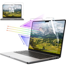 IPROKKO 2 Pack Blue Light Filter Screen Protector for MacBook Pro 14 Inch 2024-2021 (M4/M3/M2/M1), Anti-Glare Eye Protection Film, High Resolution Screen Screen for 14 Inch Mac Laptop