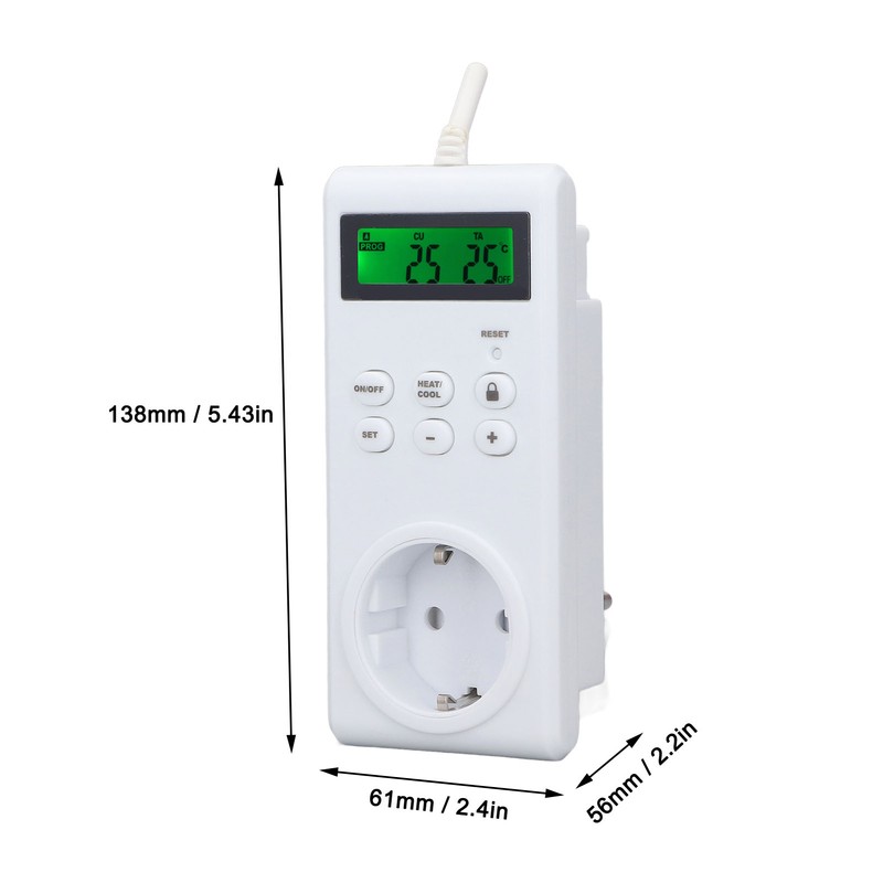 Thermostat Outlet Wireless Programmable Automatic Temperature Controller Socket Switch EU