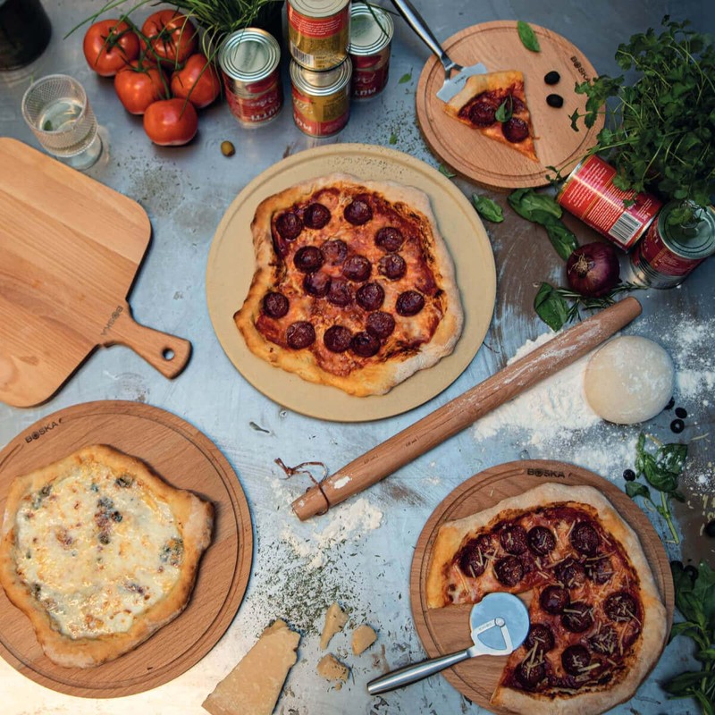 BOSKA Amigo Pizza Board S/Serving Board Diameter 24 cm Beech