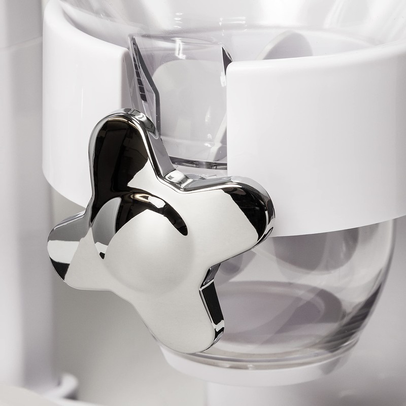Zevro /GAT201C Indispensable Dry Food Dispenser, Dual Control, White/Chrome