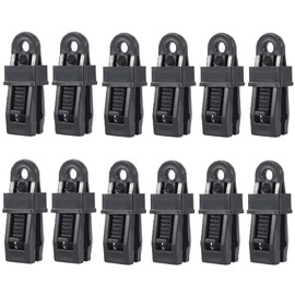 VERISSY Tent Clips, Set of 12, Rope Clips, Tarp Clips, Clip Holder, Tent Awning, Outdoors, Camping, Outdoors, Setup, Installation, Strong Fixation, Clip Type, Windproof Protection, Set of 12