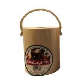 One Log Fire, Mini – Single Log Campfire, 100% Natural Red Pine, Easy Light – 1 Hour Burn Time