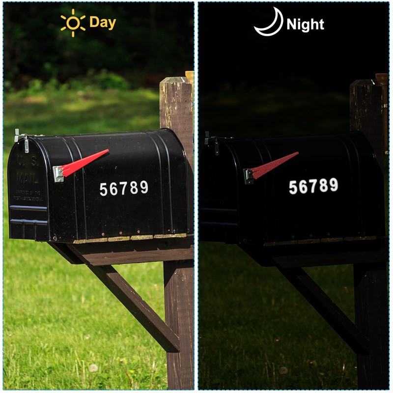 PATIKIL Reflective Mailbox Numbers, 5 Sets 4 Inch Waterproof Red