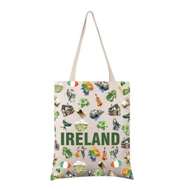 Zuo Bao Ireland Tote Bag St Patricks Day Ireland Travel Shopping Bag Ireland Souvenir Gift Irish Flag Shoulder Handbag (IRELAND)