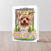 CafePress Easter Egg Cookies Yorkie Folded Greeting Card Glossy