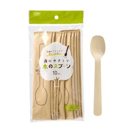 Strix Design SD-935 Wooden Spoons, 6.3 inches (160 mm), Forest Friendly Wooden Spoons, Pack of 10, Disposable, Eco-Friendly, Paper Packaging