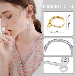 ZWWOGE 100 Stück Ohrhaken,Ohrring Rohlinge,Geschlossen Ohrring Haken, Edelstahl Ohrringe Haken mit Offener Schleife, Ohrringe Basteln für DIY Ohrring Schmuck Herstellung