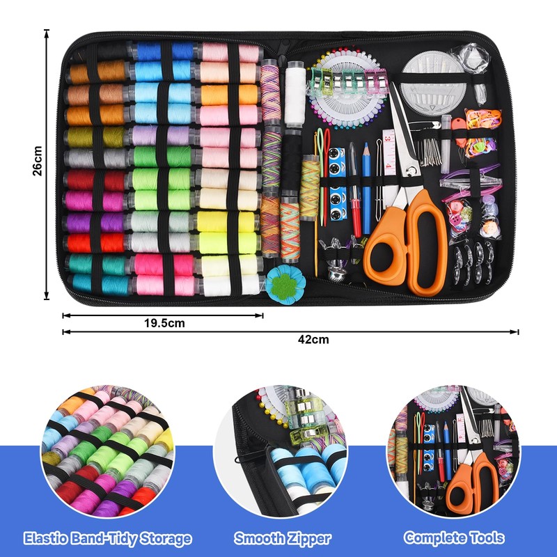 TOPSEAS Sewing Kit with 365 Sewing Accessories, with Sewing Needles,