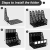 Elezeal A4 Magazine File Holder 4 Vertical Compartments Bookshelf Document
