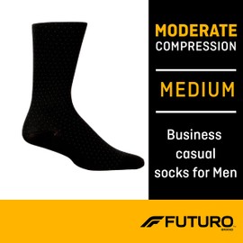 FUTURO Business Casual Socks for Men, Medium, Moderate (15-20 mm/Hg)