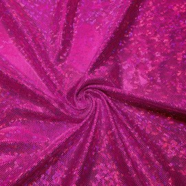 Hot Pink Iridescent Shattered Glass Style 4-Way Stretch Spandex Fabric