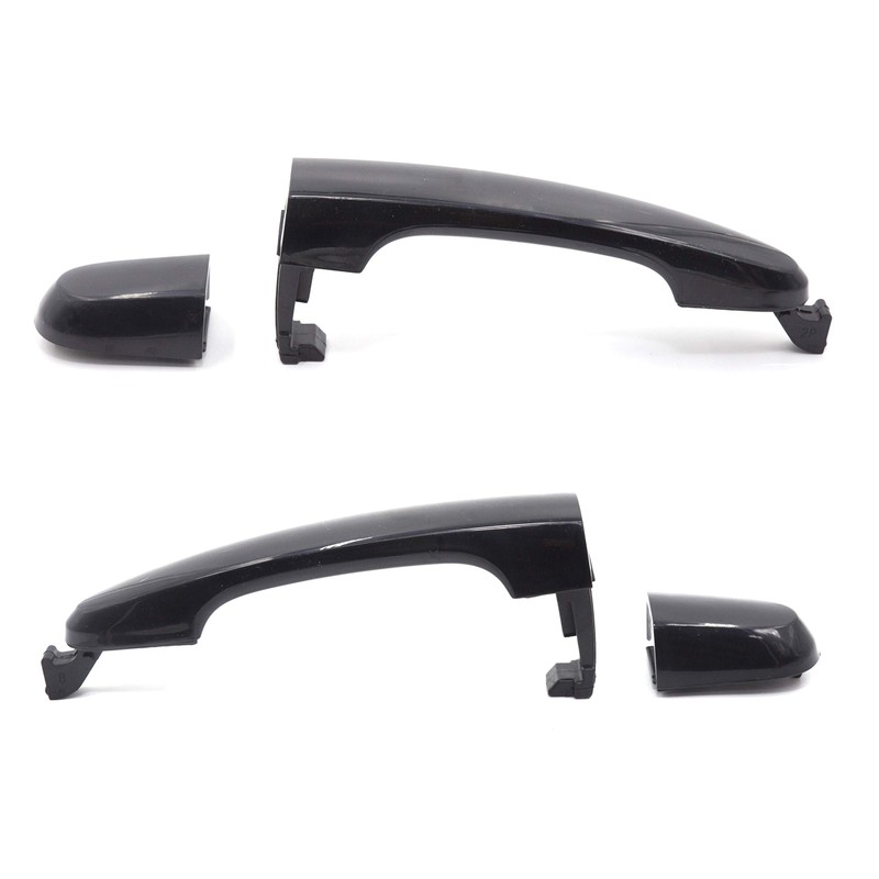 8Pcs Front Rear Left Right Exterior Black Door Handle Set